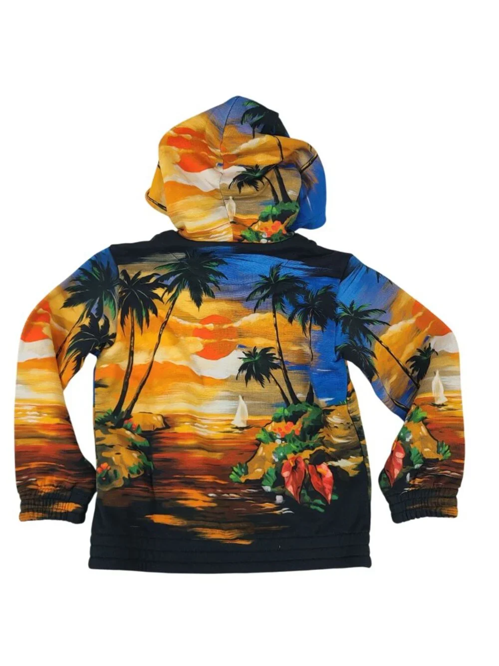 NEW Dolce & Gabbana Kids Sunset Beach Print Hoodie Sz 24M Multicolor